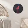 Flamingo - Roze - Neon - Licht Akoestische PET Vilt - Rond klein -sfeer4