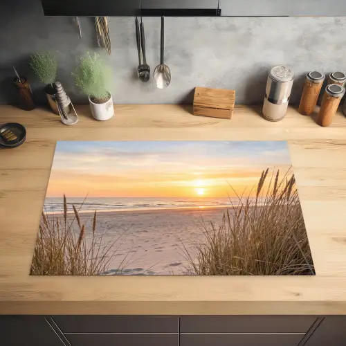 Zonsondergang - Duinen - Zee Inductie beschermer vinyl 3mm klein -sfeer5