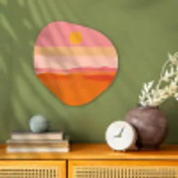 Zon - Abstract - Landschap - Oranje Wandcirkel Organisch Forex 3mm klein -sfeer2