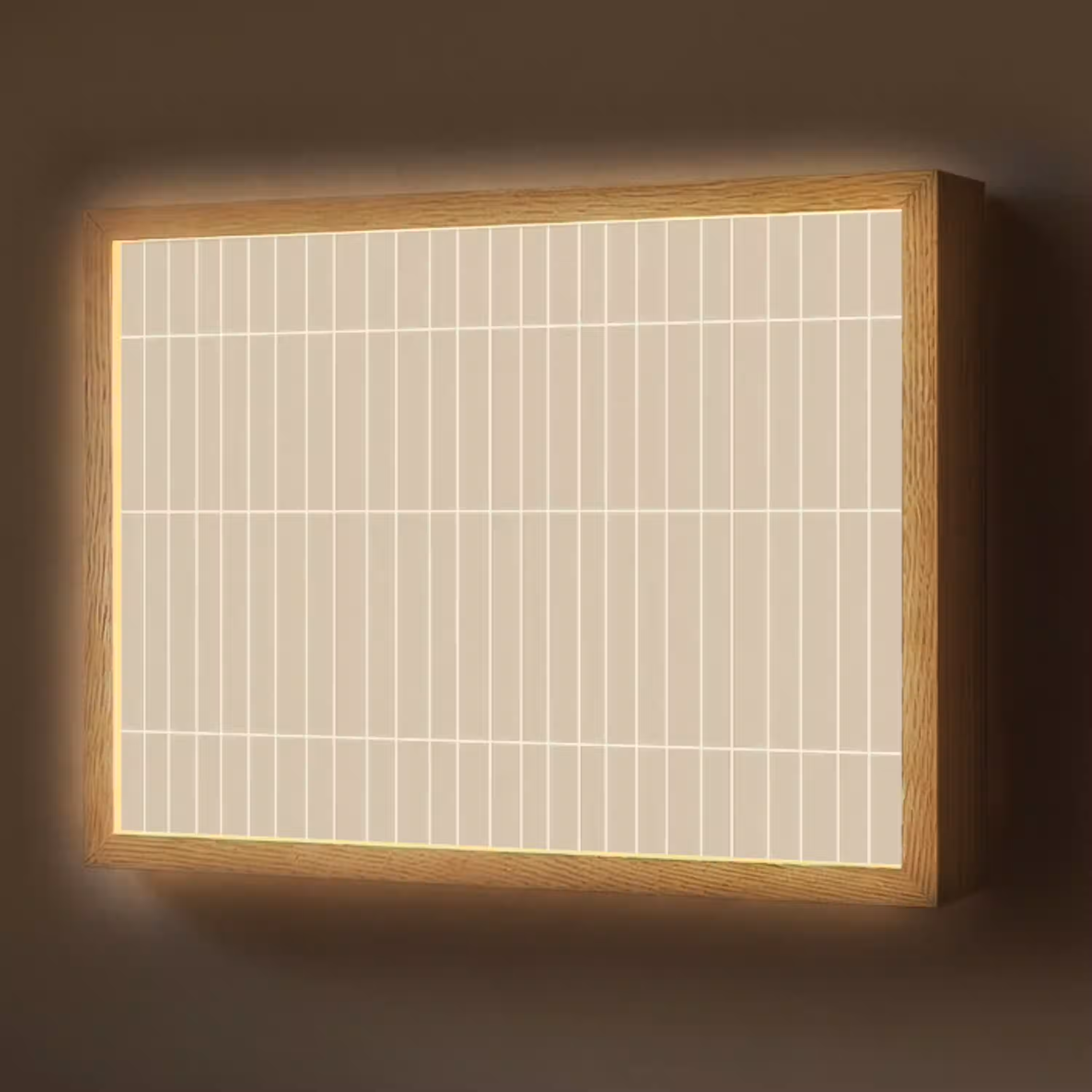 Verticaal - Wandtegel - Crème - Beige Light Box met batterij (Wandlamp) middel 907 -z3d_website