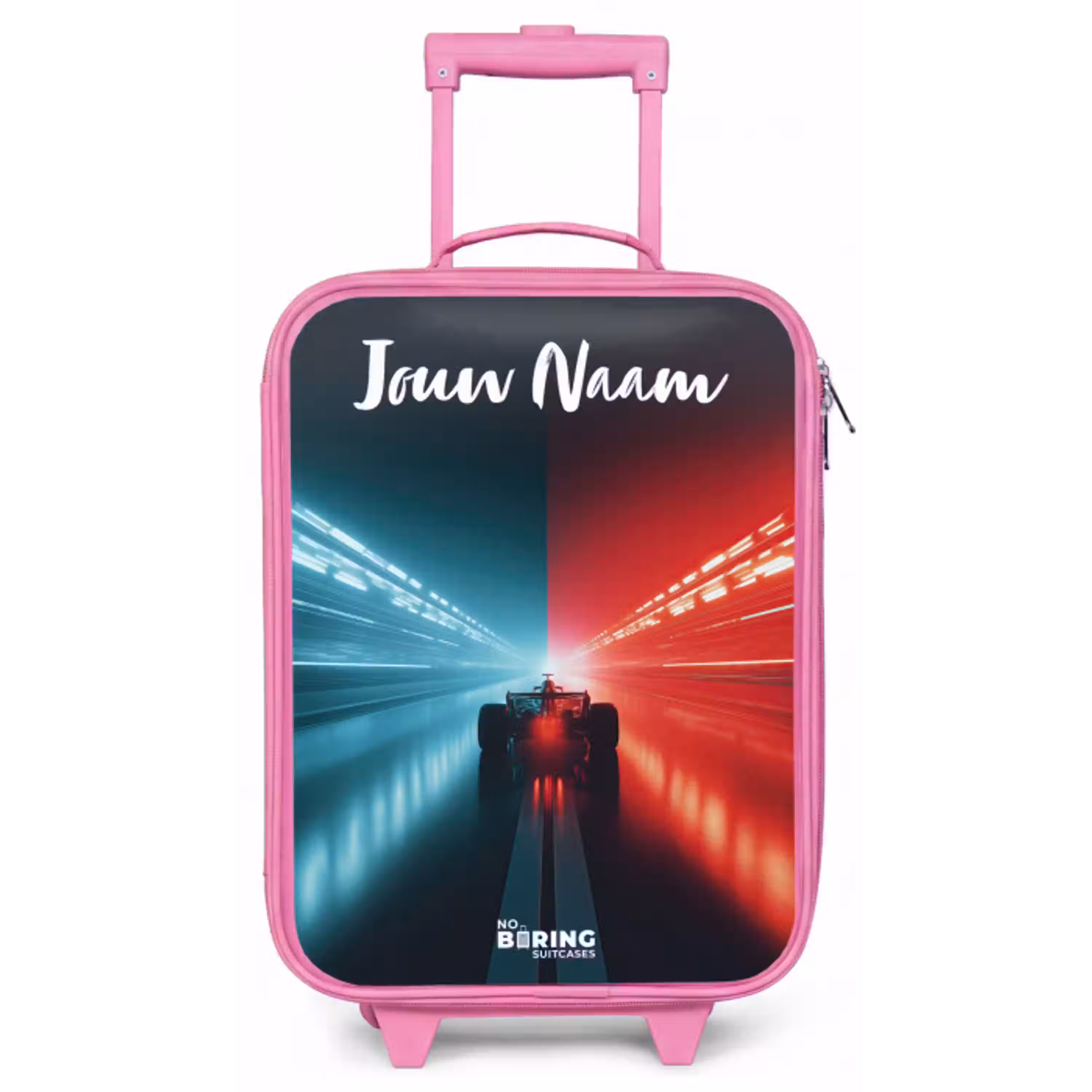 Raceauto - Verlichting - Neon - Rood Kinderkoffer - Roze klein -zz3dotto
