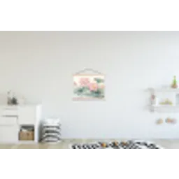 Aquarel - Lotusbloemen - Kleurrijk textielposter latten blank klein -kinderkamer