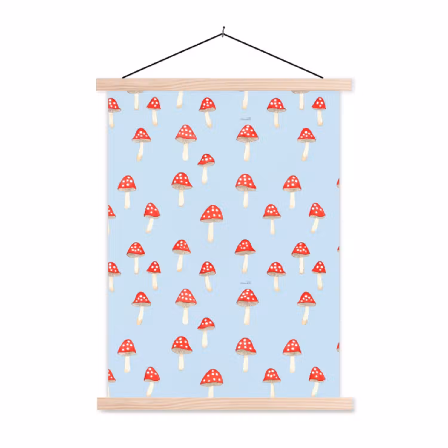 Hanging Poster - Mushroom -Tale - Blue