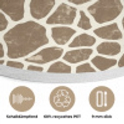 Giraf - Klassiek - Bruin Akoestische PET Vilt - Rond klein 838 -closeup_DE