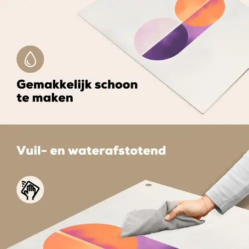 Cirkels - Abstract - Paars Inductie beschemer met haakjes klein -ky-schoon-nl