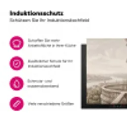 Terras - Stad - Uitzicht - Rivier Inductie beschermer vinyl 3mm klein -zzzzzzz-lf-ups