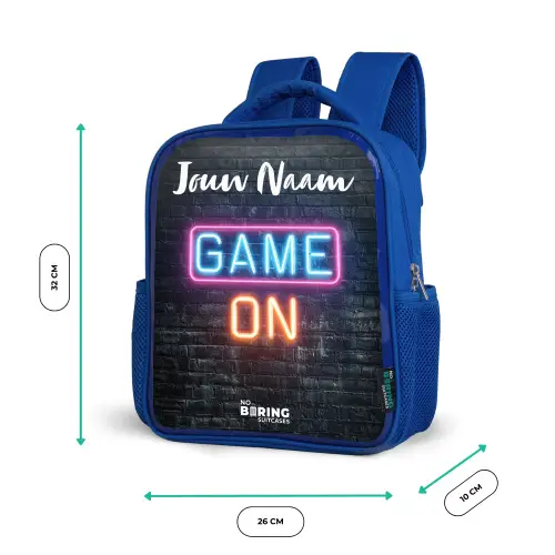 Game - Neon - Muur Kinderrugzak - Blauw middel -productfoto_formaten
