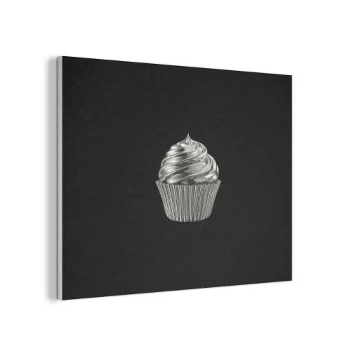 Cupcake - Luxueus - Zilver PET vilt klein -3d