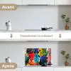 Bladeren - Vormen - Abstract - Kleurrijk keuken achterwand spatscherm klein -voor_na_FR