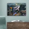 Mozaïek - Walvis - Koraal - Water canvas 2cm klein -sfeer4