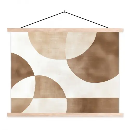 Snijdende cirkels - Overlappende vlakken textielposter latten blank klein -3d