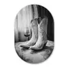 Wijn - Cowboylaarzen - Raamlicht - Wit Wandcirkel Ovaal Glas middel -3d