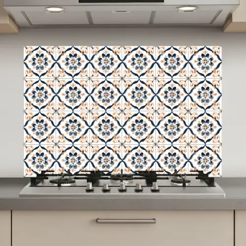 Bladvorm - Patroon - Kleurrijk keuken achterwand spatscherm klein 900 -3d_website