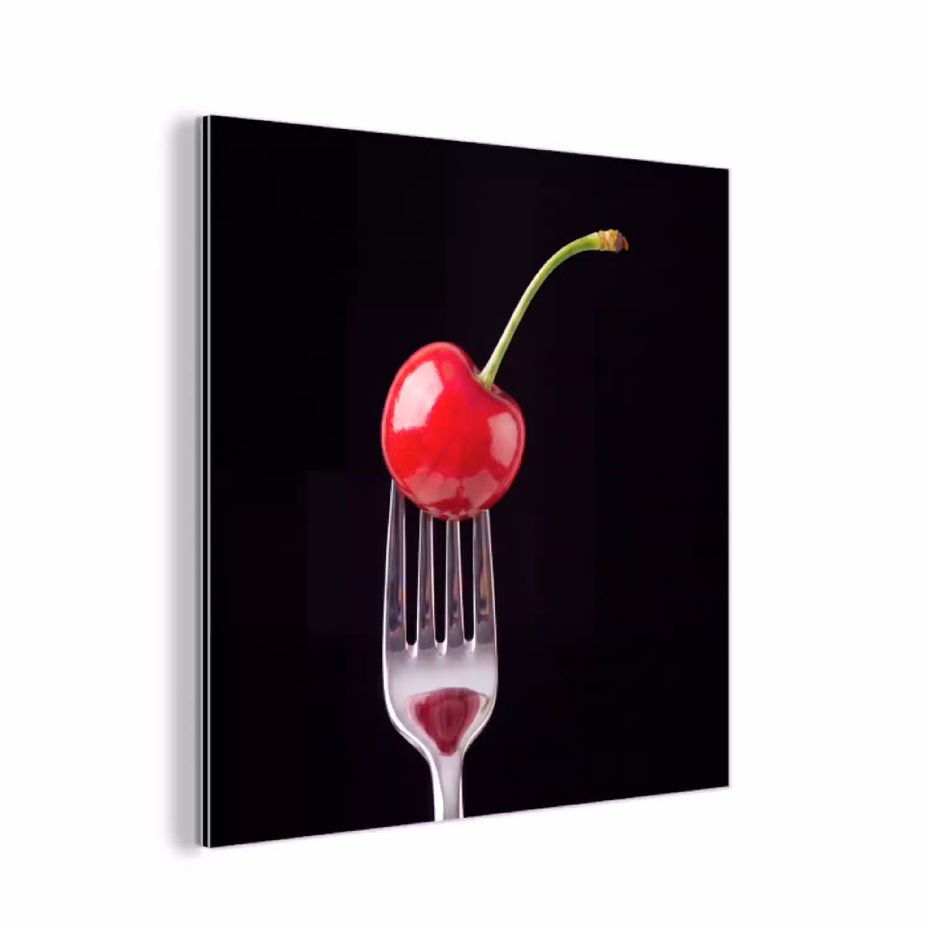 Rode kers - Vork aluminium wit klein -3d