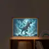Dino - Blauw - Jongens Light Box met batterij (Wandlamp kind) middel -sfeer1_kind