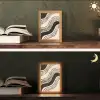 Golven - Zwart - Zandkleur Light Box met kabel (Tafellamp) klein -sfeer3