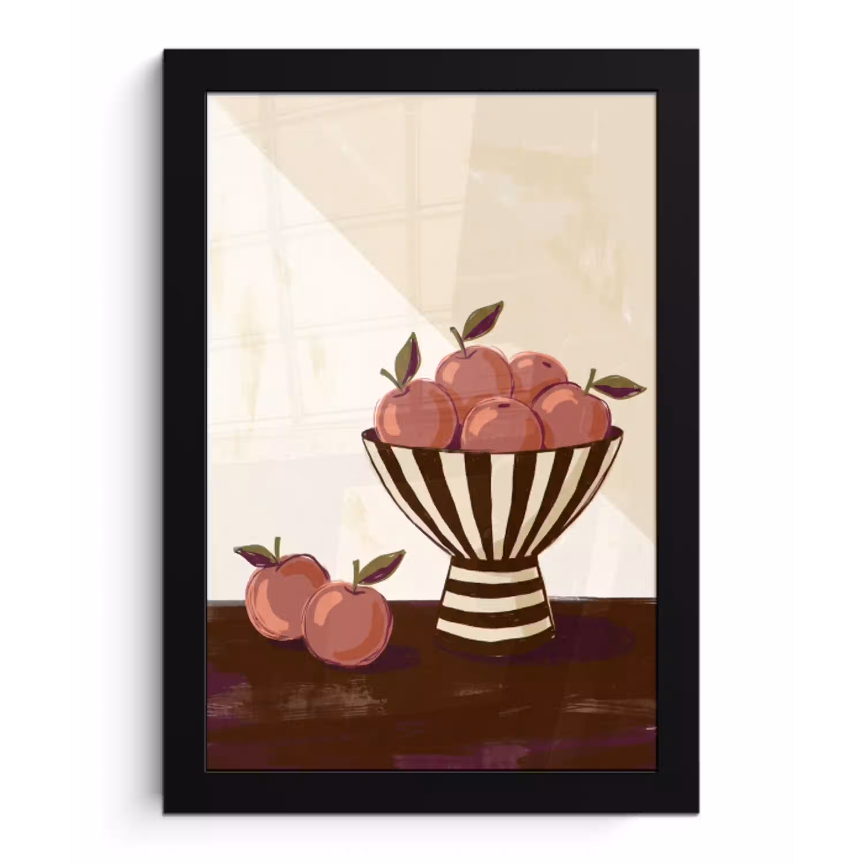 Eten - Schaal - Stilleven - Modern - Rood fotolijst zwart zonder passe partout klein -3d
