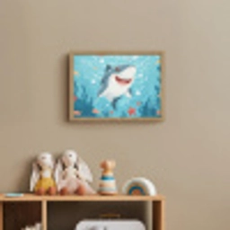 Haai - Vissen - Blauw - Onderwater Light Box met batterij (Wandlamp kind) middel -sfeer2_kind