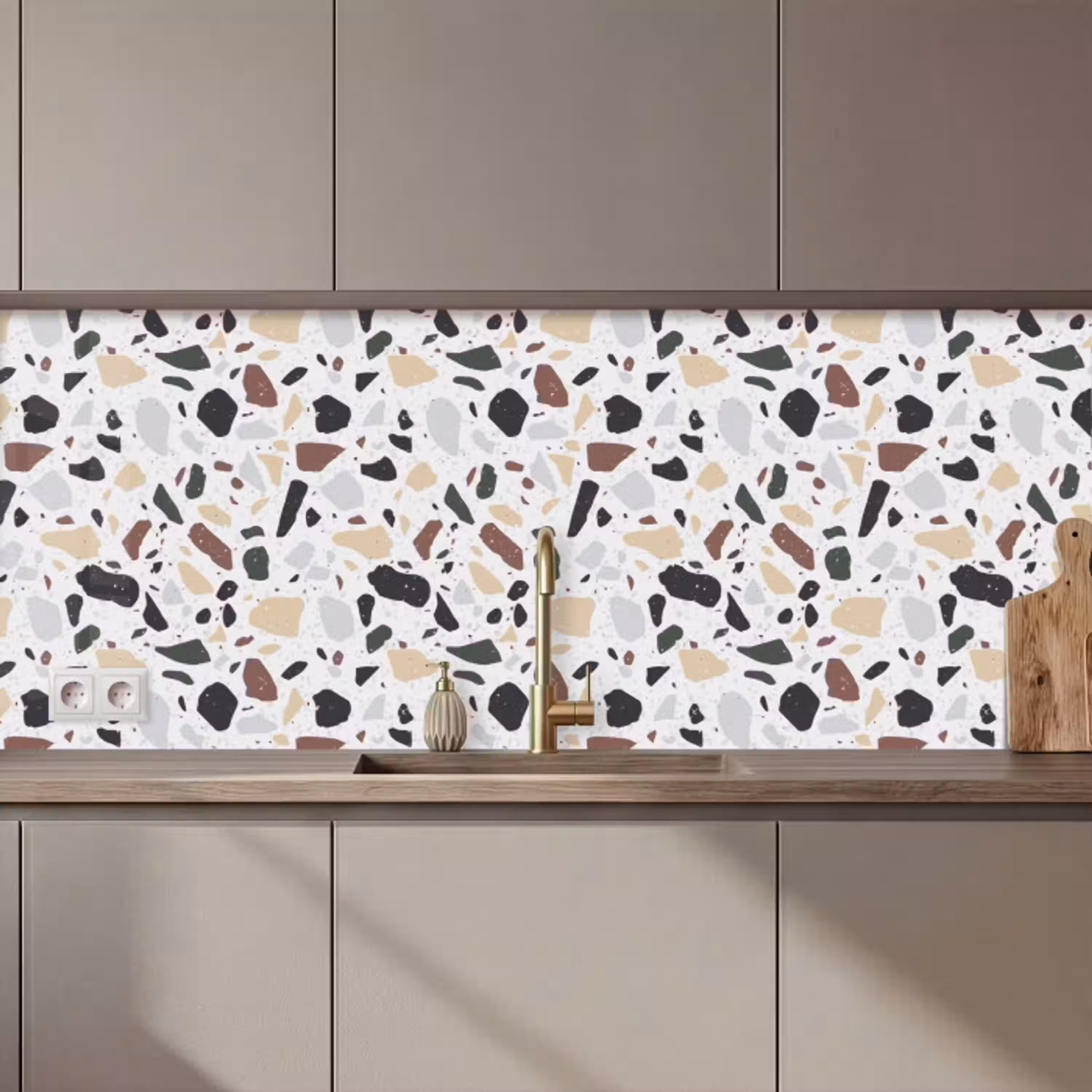 Terrazzo -  Patroon - Kleurrijk - Klei keuken achterwand 2 middel 871 zz_3dshopping