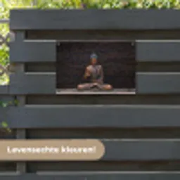 Rustgevende Boeddha in meditatie tuinposter los doek klein -sfeer3