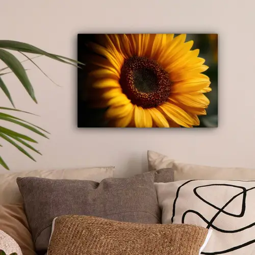 Geel - Zonnebloem - Zomers canvas 2cm klein -sfeer1