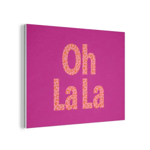 Oh la la - Luipaardprint - Roze PET vilt klein -3d