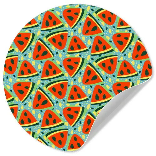 Watermeloen - Zomers - Fruit Wandcirkel behangsticker klein 186 -3d