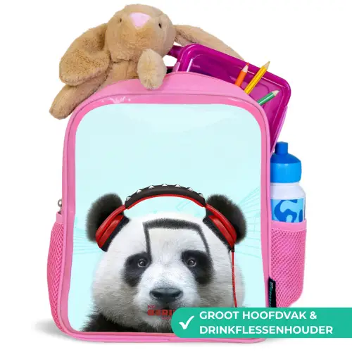 Kees de Panda Kinderrugzak - Roze middel -inhoud_NL