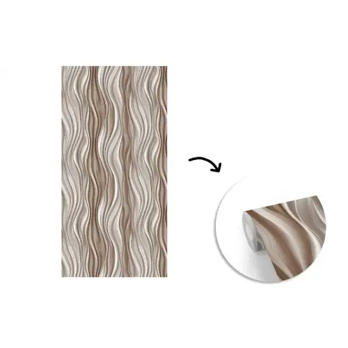 Golven - 3D - Crème fotobehang vinyl groot 64 -3d