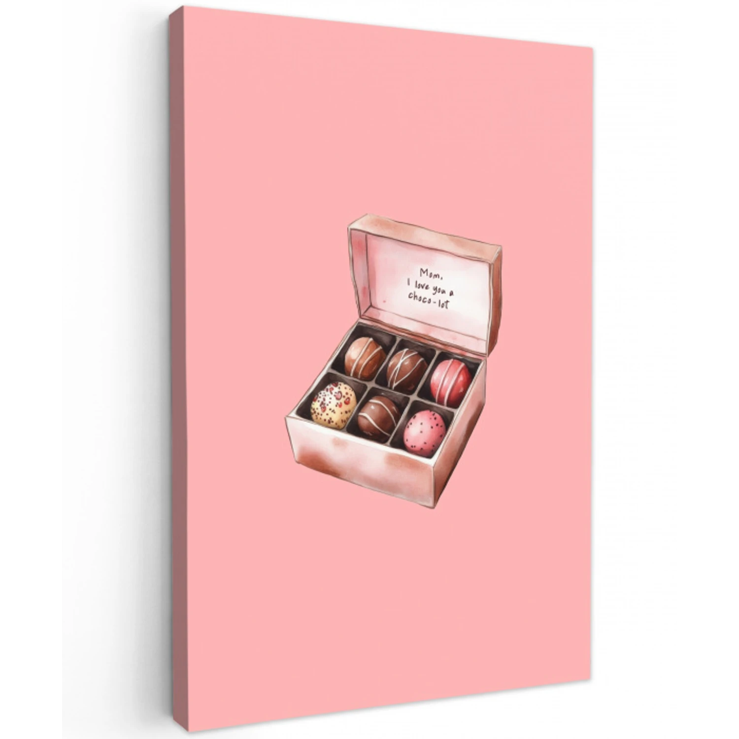 Doosje - Bonbons - Liefdevolle - Tekst Tuinposter op houten frame 2 cm dik middel -3d