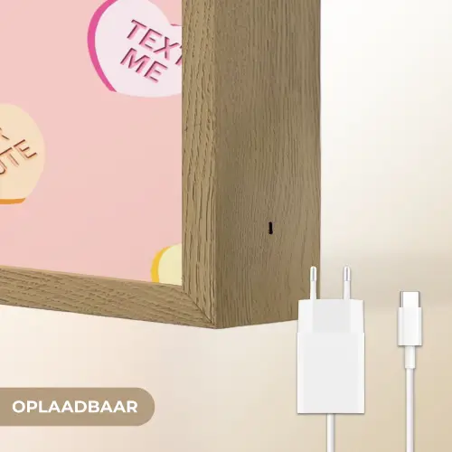Hart - Snoep - Pastel - Tekst Light Box met batterij (Wandlamp) middel -USP_websiteoplaadbaarNL