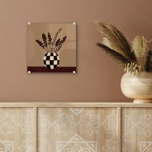 Minimalistisch - Vaas - Bloemen - Bruin plexiglas 5mm klein -sfeer5