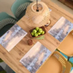 Rivier - Winter - Landschap - Sneeuw - Zonsopgang Placemat vinyl groot -zzsfeer5_Kitchenyeah-website