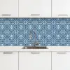 Tegel - Patroon - Blauw - Wit keuken achterwand 2 middel 871 -3d