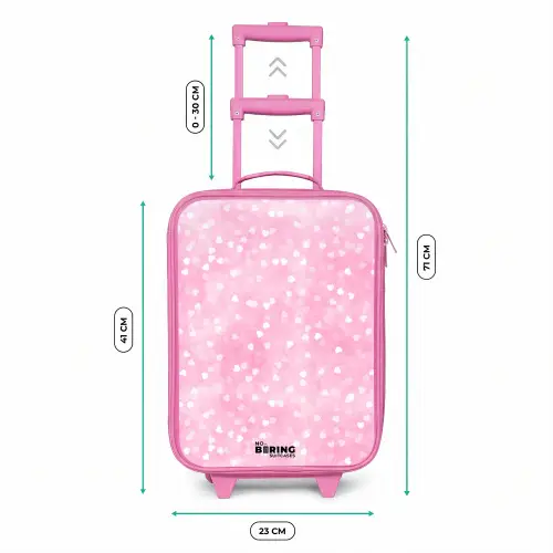 Roze glitter hartjes Kinderkoffer - Roze klein -productfoto_formaten