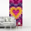 Tie dye - Hartvorm - Vlammen - Oranje fotobehang vinyl groot -woonkamer