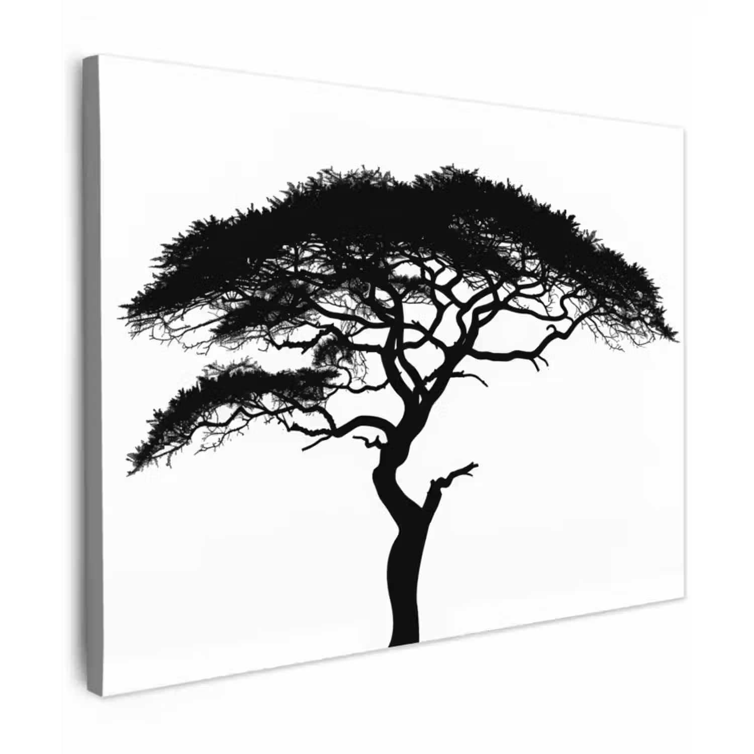 Canvas schilderij - Boom - Zwart - Wit - Modern