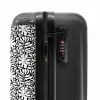 Bloemen en bladeren op zwarte achtergrond NBS - Handbagage koffer - Volwassenen Unisex middel -slot