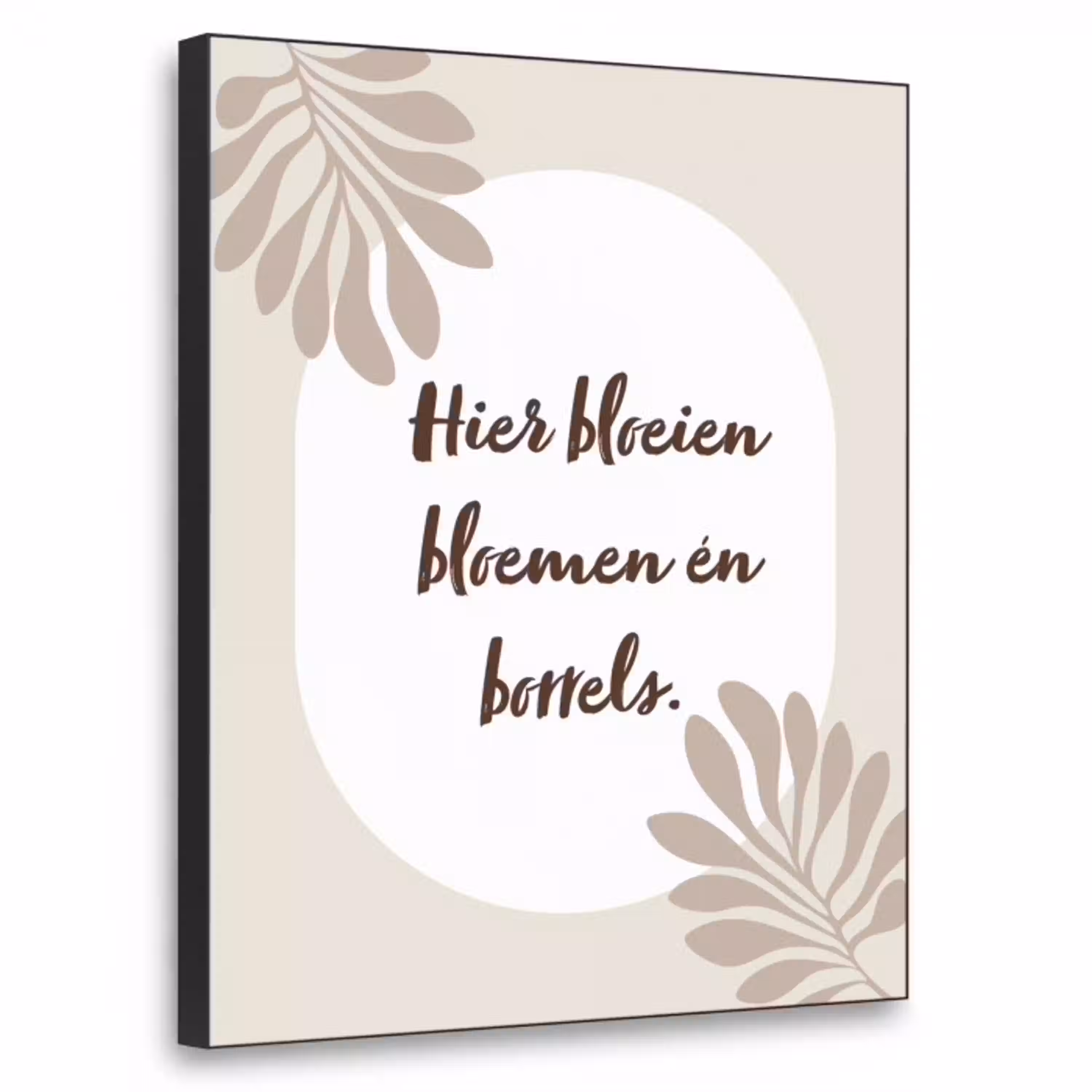 Bloemen - Quote - Zomer - Beige Textielframe - compleet frame klein -3d