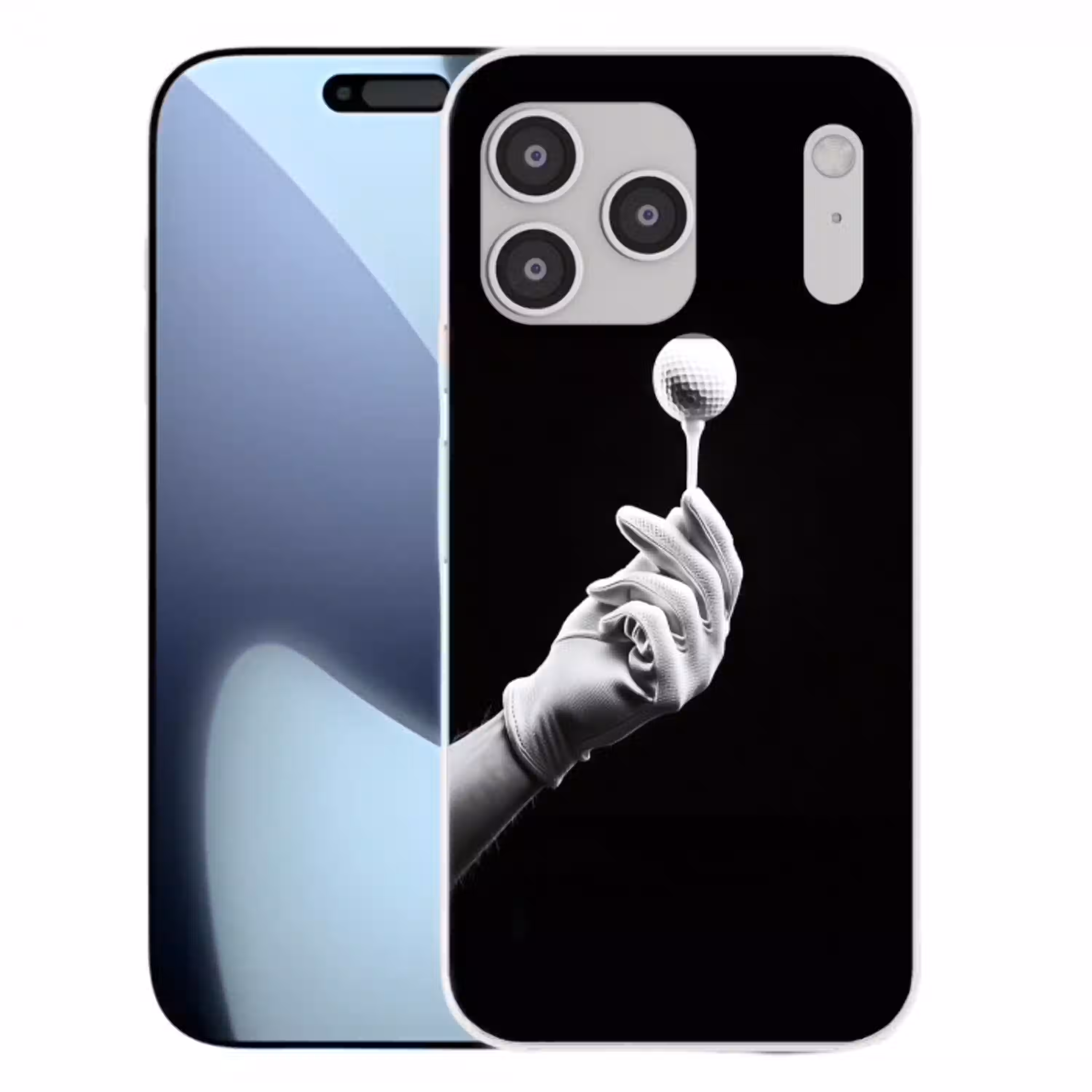 Golfbal - Zwart - Wit Telefoonhoesje iPhone 17 Pro Max klein -3d