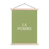 Appel - Groen - Minimalistisch textielposter latten blank klein -3d