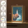 Vuurtoren - Rots - Zee - Golven Light Box met kabel (Tafellamp) klein -USP_NL