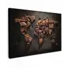Wereldkaart - Gegrild vlees Tuinposter op houten frame 2 cm dik klein -3d