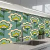 Retro - Design - Jaren 70 - Bloem keuken achterwand 2 middel 871 -3d_schuin