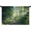 Bos - Pad - Zon - Bomen - Groen - Natuur Wandkleed katoen klein -zz3d