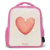 Rood hart op een beige achtergrond Kinderrugzak - Roze middel -3d