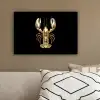 Kreeft - Goud - Textuur - Zwart canvas 2cm klein -sfeer3