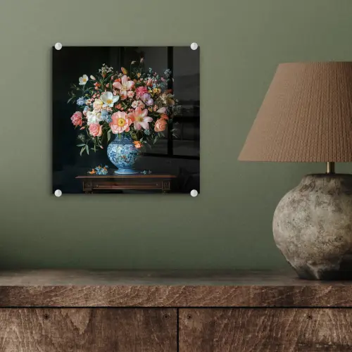 Roze - Bloemen - Vaas - Kleuren plexiglas 5mm klein -sfeer3