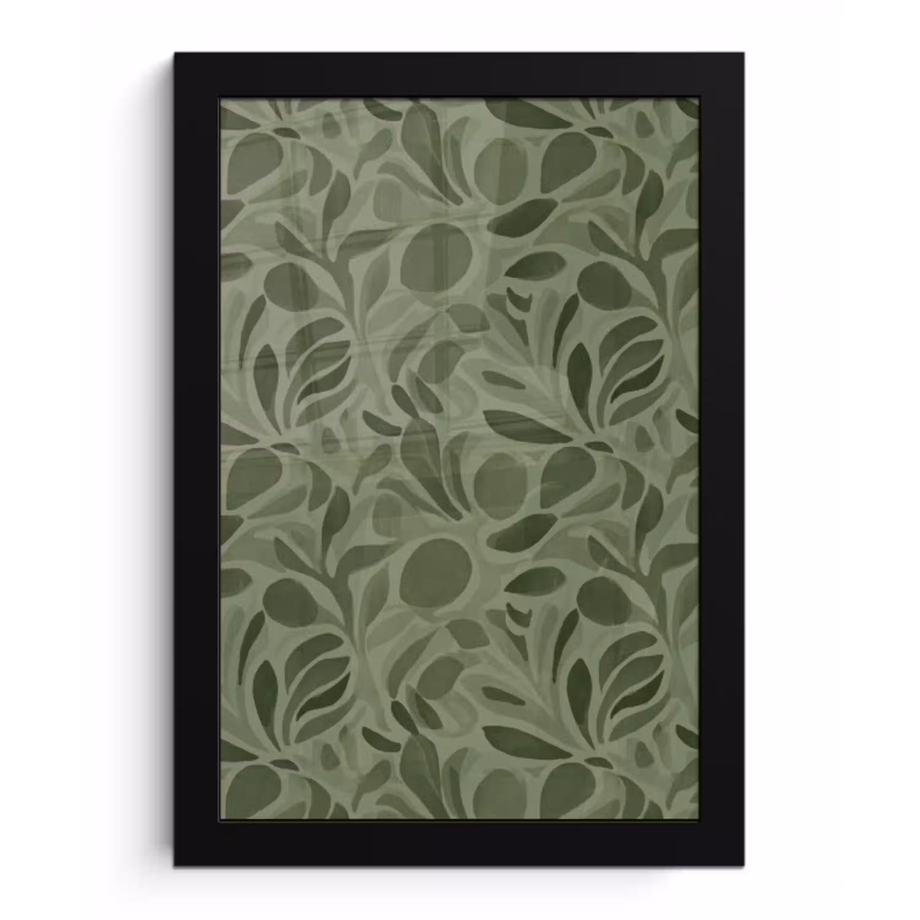 Sereen - Bladeren - Groen fotolijst zwart zonder passe partout klein 224 -3d
