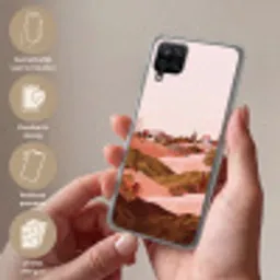 Heuvellandschap - Grafisch - Terracotta Telefoonhoesje Samsung Galaxy A12 klein -sfeer3_NL